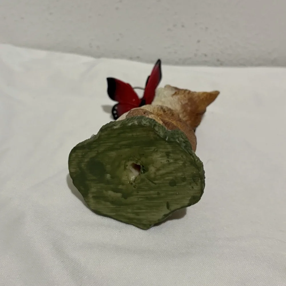 vintage cat butterfly on wire figurine Playful 5